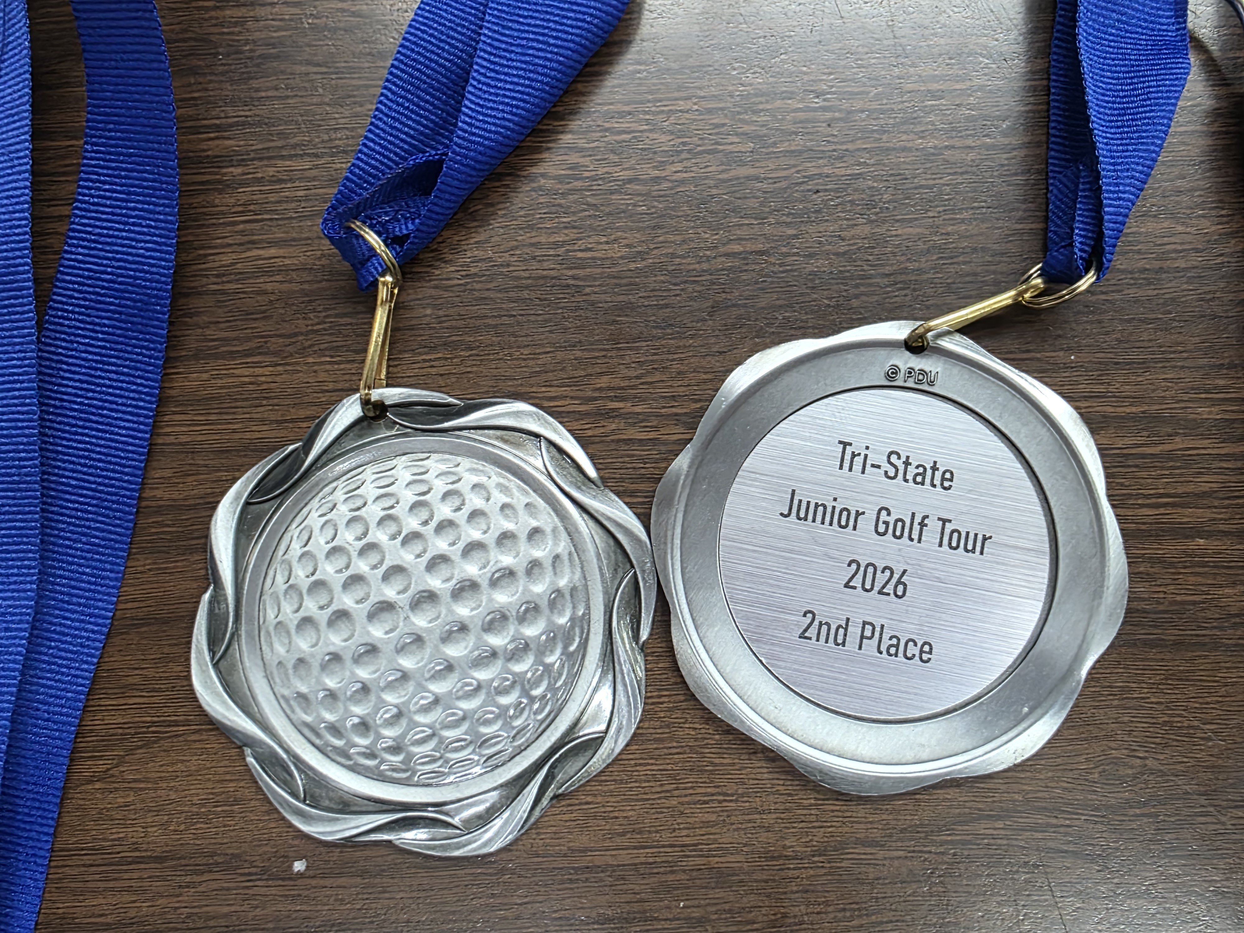 Silver second place medal, Tri-State Junior Golf Tour 2026